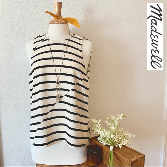 Madewell 🖤 Stripe Zipper Tank - Picture 1 of 5